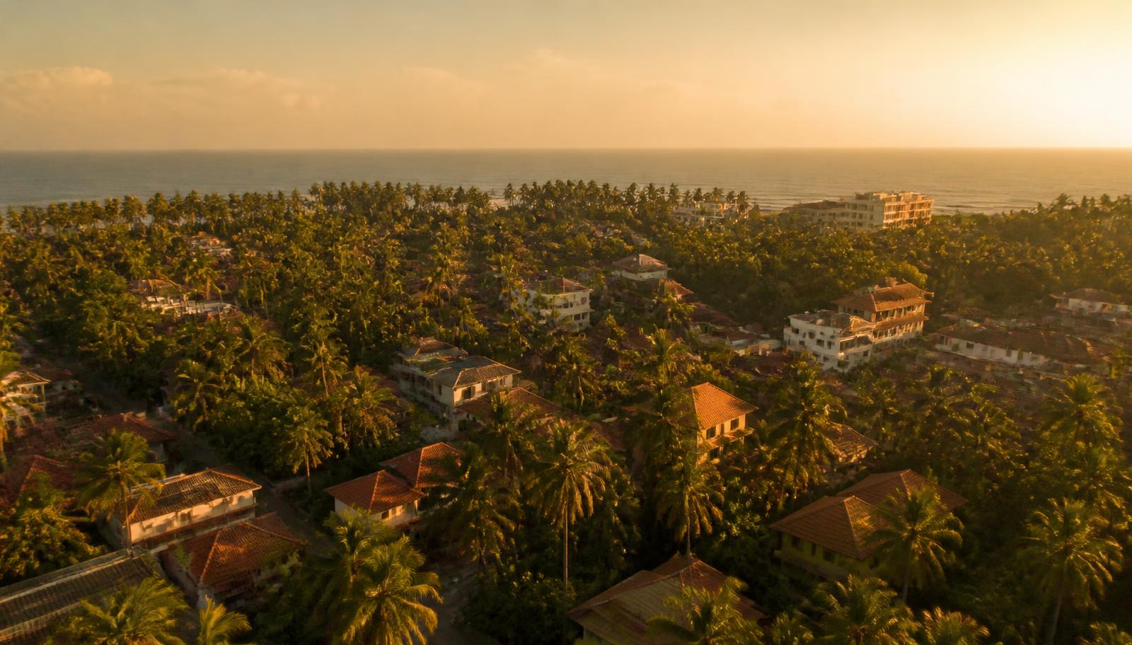 Coastal Karnataka township at golden hour, near Manipal in Udupi district