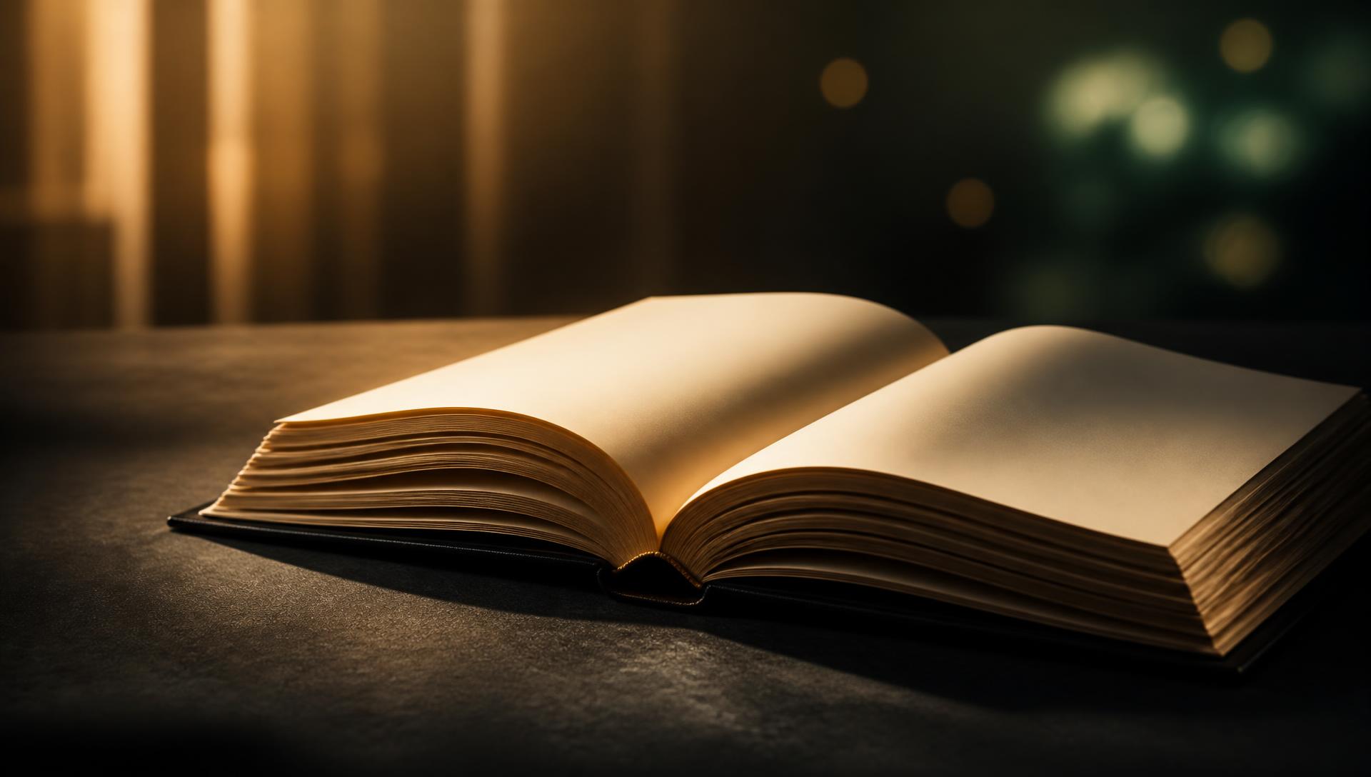 An open book illuminated by warm golden light, representing learning and knowledge